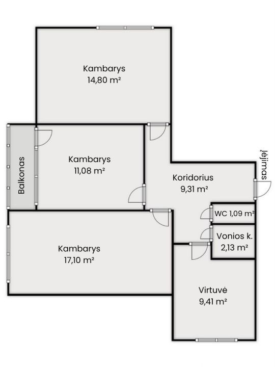 Parduodamas 3 kambarių butas Ka&scaron;tonų g. 8, Radvili&scaron;kyje