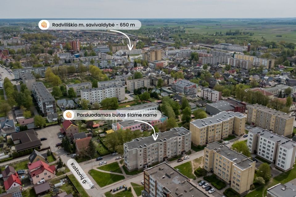Parduodamas 3 kambarių butas Ka&scaron;tonų g. 8, Radvili&scaron;kyje