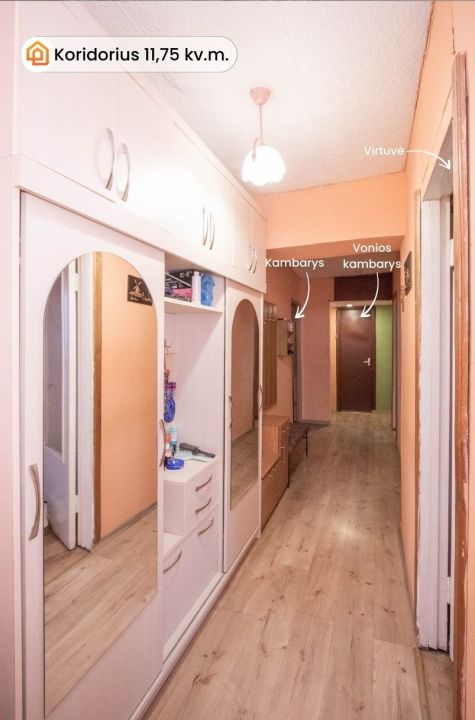 Parduodamas 3 kambarių butas Kur&scaron;ėnuose, Daugėlių g. 63