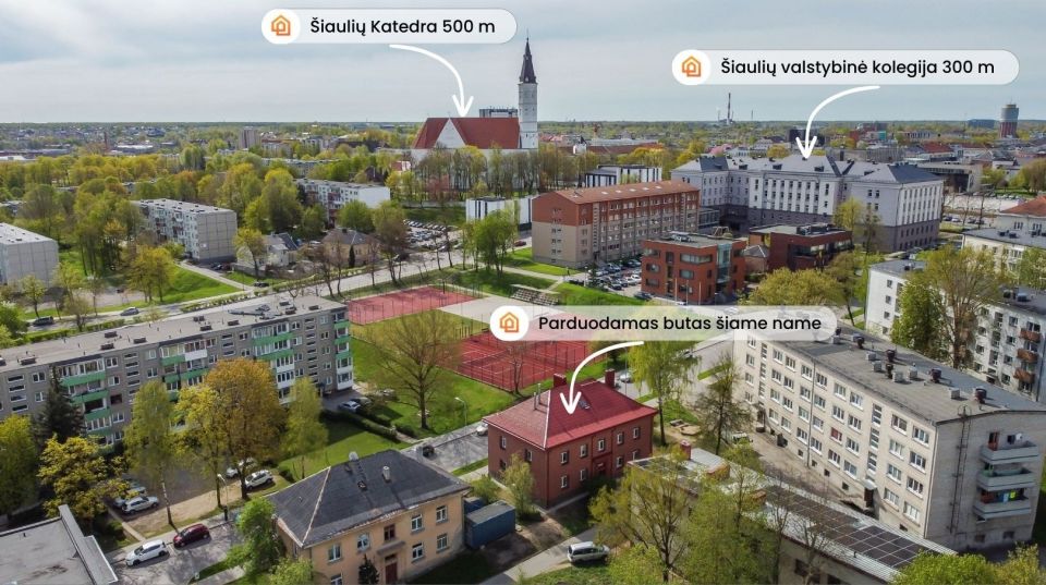 Parduodamas 3 kambarių butas pačiame miesto centre, Varpo g. 53, Šiauliuose