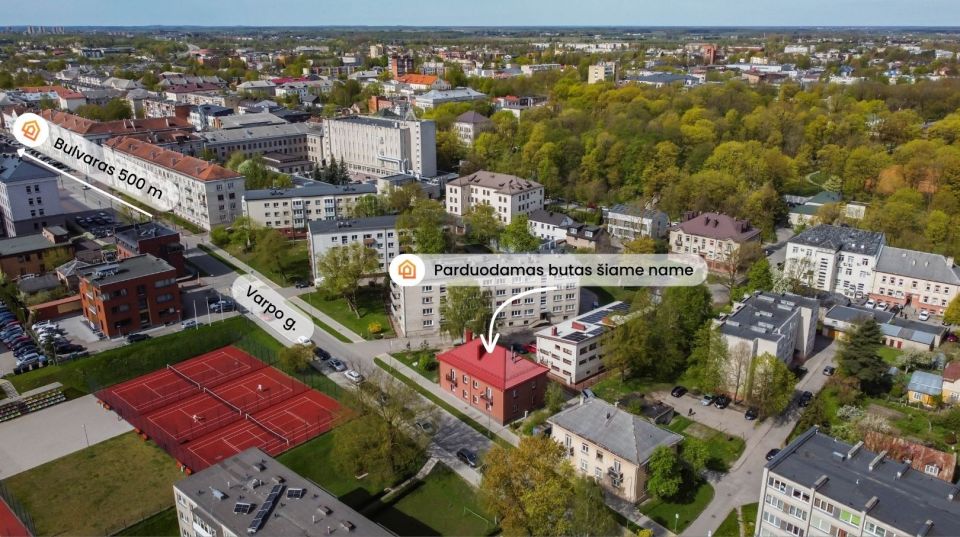 Parduodamas 3 kambarių butas pačiame miesto centre, Varpo g. 53, Šiauliuose