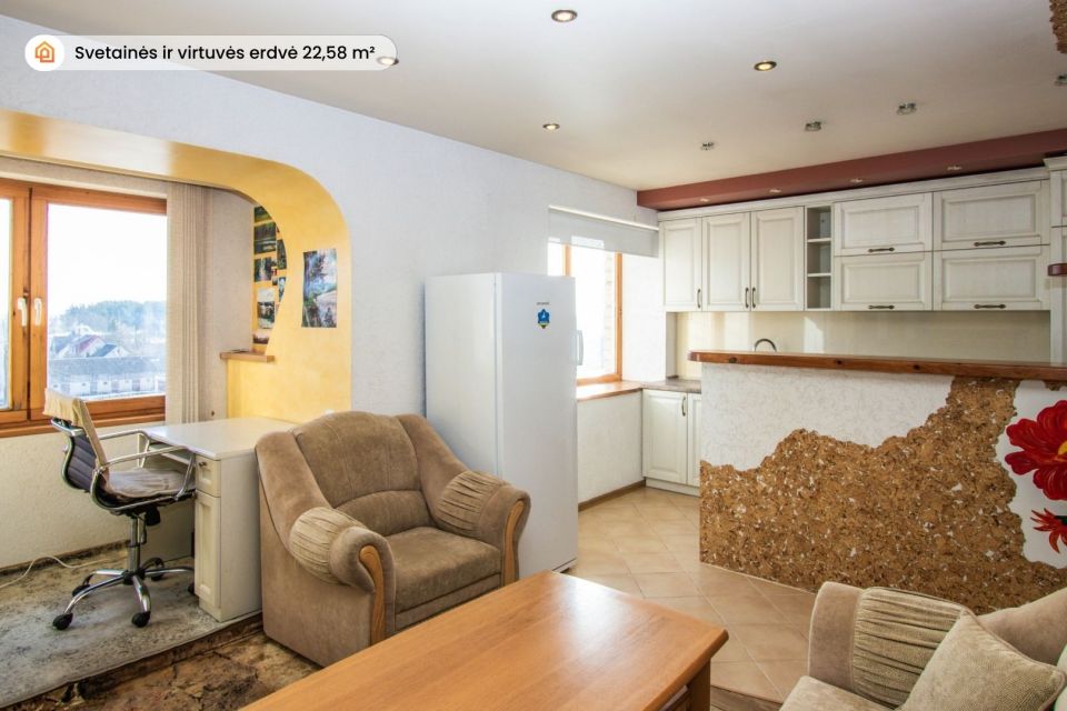 Parduodamas 2 kambarių, 50 kv.m. butas su židiniu ir pirtimi &scaron;alia Sablauskių tvenkinio, Akmenės r.