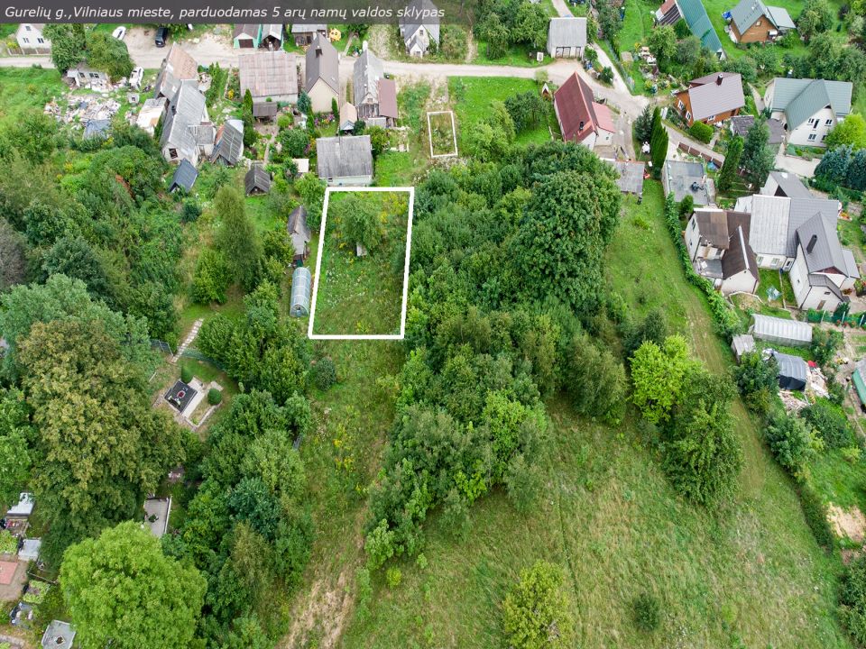 Parduodamas 5 arų namų valdos sklypas, Gurelių g., 95, Vilniuje.