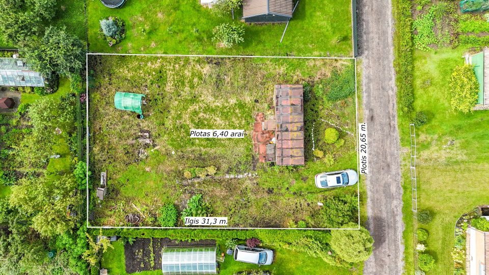Parduodamas 6,40 arų sklypas su jame esančiu statybiniu vagonėliu, Ramunės Sodų 5-oji g. 25, Šiauliai.
