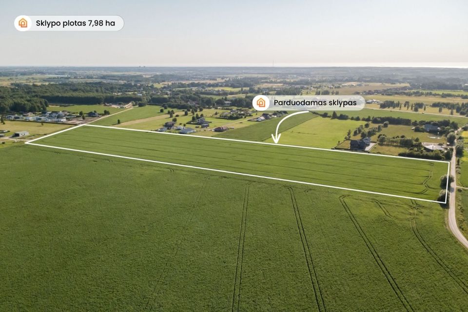 Parduodamas 7,98 ha žemės sklypas Radailiuose, vienoje patraukliausių Klaipėdos rajono vietų