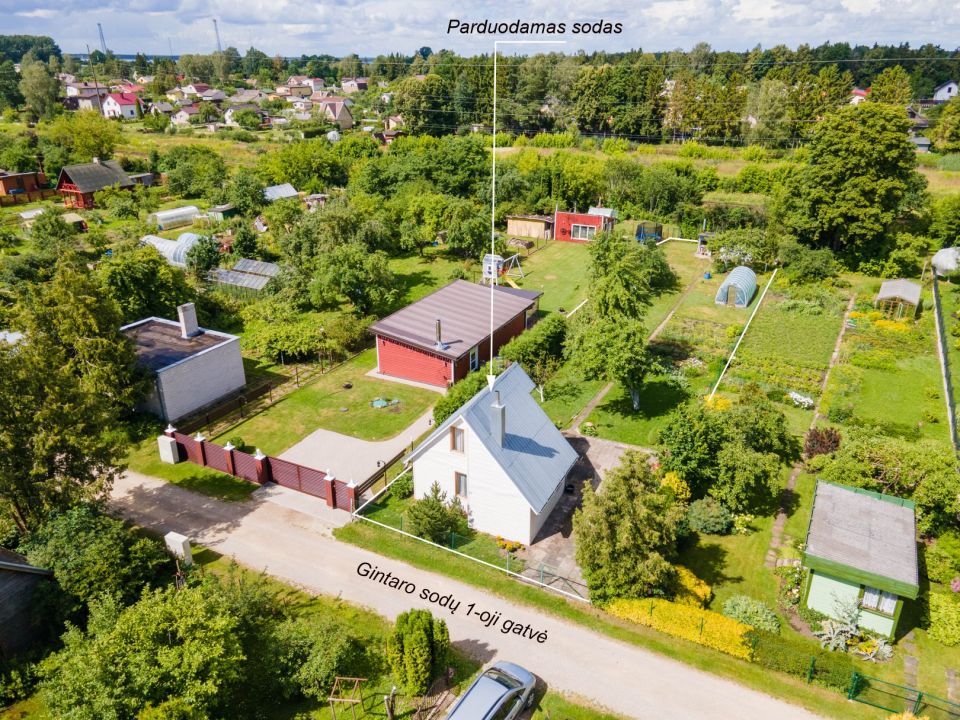 Parduodamas 8,10 arų sodo sklypas su mediniu 40,60 kv.m. bendro ploto vasarnamiu SB „Gintaras“ , Gintaro sodų 1-oji g., Šiaulių mieste