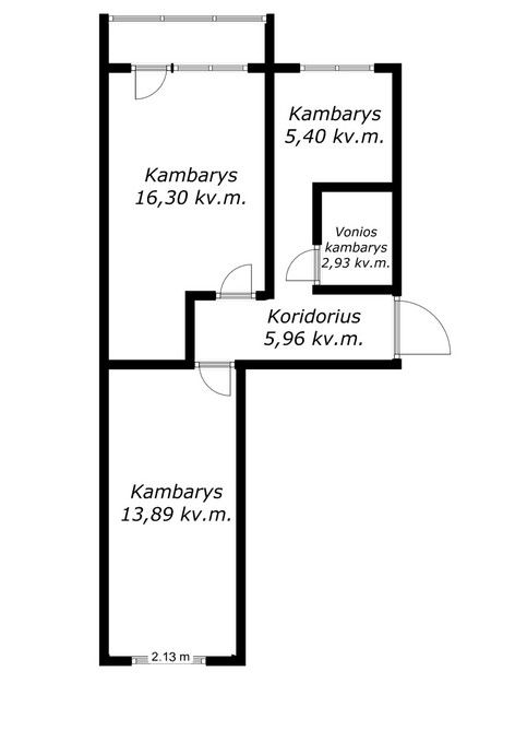 Parduodamas antrame auk&scaron;te esantis 2 kambarių butas Tal&scaron;os g. 4, &Scaron;iauliuose