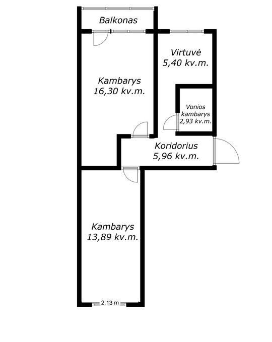 Parduodamas antrame auk&scaron;te esantis 2 kambarių butas Tal&scaron;os g. 4, &Scaron;iauliuose
