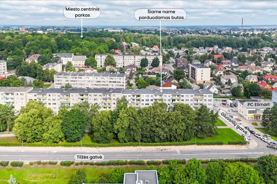Parduodamas antrame aukšte esantis 2 kambarių butas Tilžės g. 165, Šiauliuose