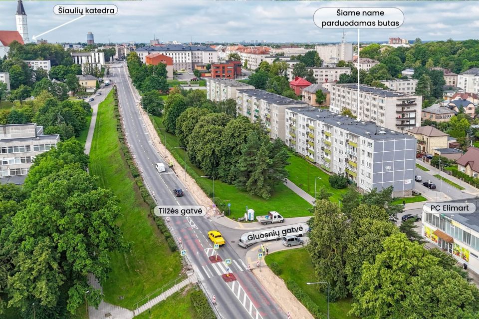 Parduodamas antrame aukšte esantis 2 kambarių butas Tilžės g. 165, Šiauliuose