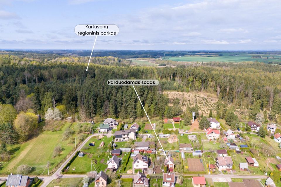 Parduodamas blokinis/mūrinis sodo namas su sklypu Kurtuvėnų regioniniame parke, Linartų SB, Smėlio g. 8