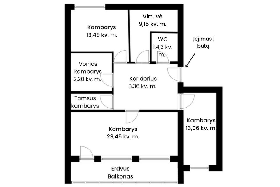 Parduodamas butas Kai&scaron;iadoryse, J. Basanavičiaus g. 7