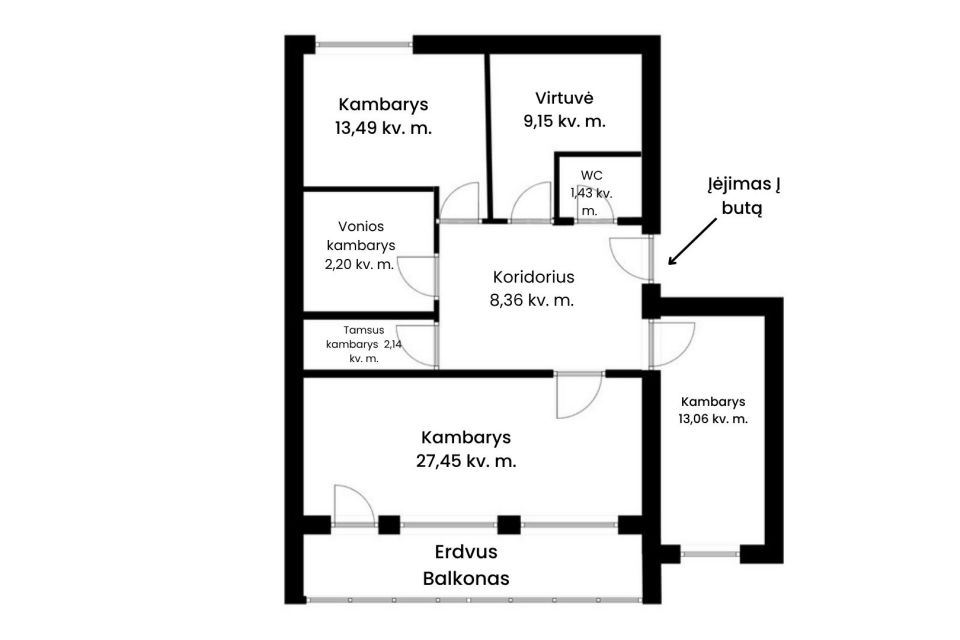 Parduodamas butas Kai&scaron;iadoryse, J. Basanavičiaus g. 7