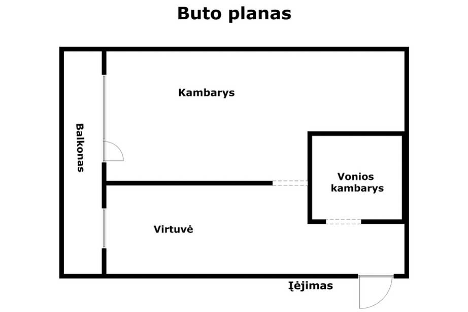Parduodamas erdvus 1 kambario butas Radvili&scaron;kyje, J. Jaramino g.