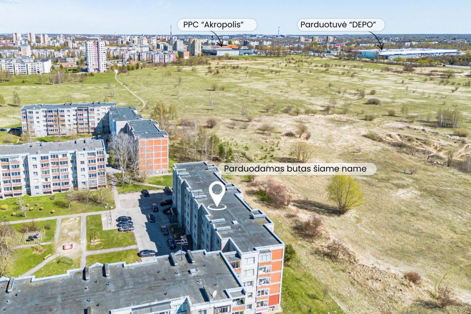 Parduodamas erdvus 1 kambario butas &Scaron;iauliuose, Kviečių g.