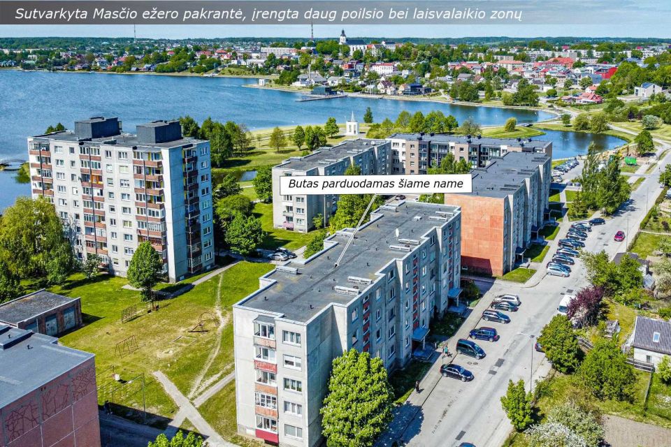 Parduodamas erdvus 3 kambarių butas, šalia Masčio ežero, Telšiuose, Vilniaus g. 8