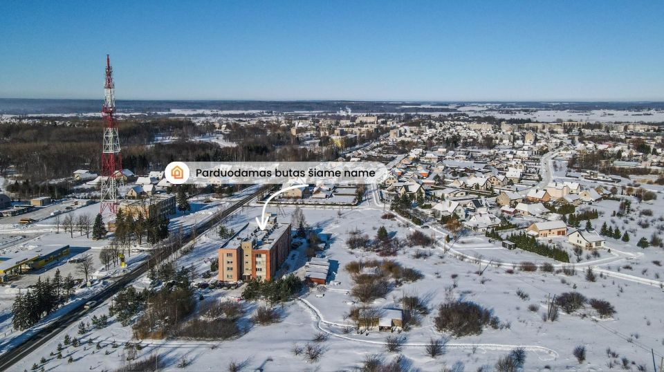 Parduodamas erdvus 45,12 kv.m. 1 kambario butas su grindiniu &scaron;ildymu Skuode, Vytauto g. 61