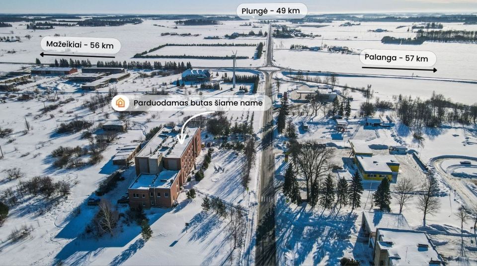 Parduodamas erdvus 45,12 kv.m. 1 kambario butas su grindiniu &scaron;ildymu Skuode, Vytauto g. 61