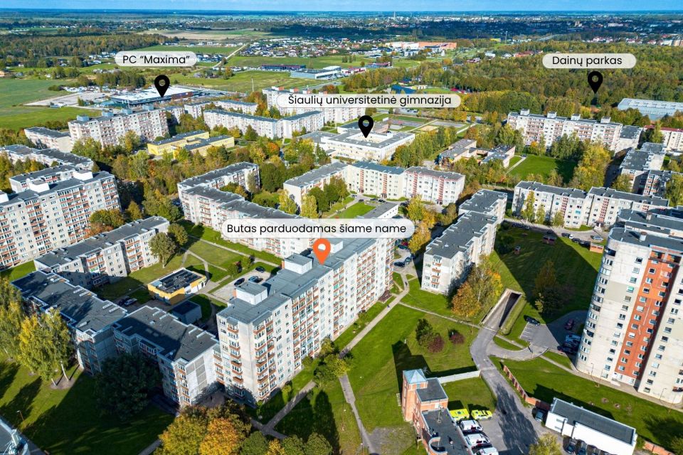 Parduodamas erdvus 4 kambarių butas &Scaron;iauliuose, Dainų g. 50