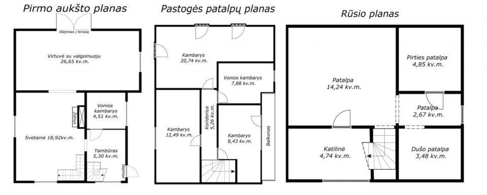 Parduodamas erdvus mūrinis gyvenamasis namas prie Bubių tvenkinio, Šiaulių r., Jakštaičių k., Saulėtekio g.10