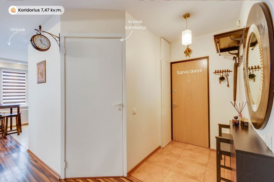 Parduodamas erdvus perplanuotas trijų kambarių butas K.Korsako g.43, &Scaron;iauliai