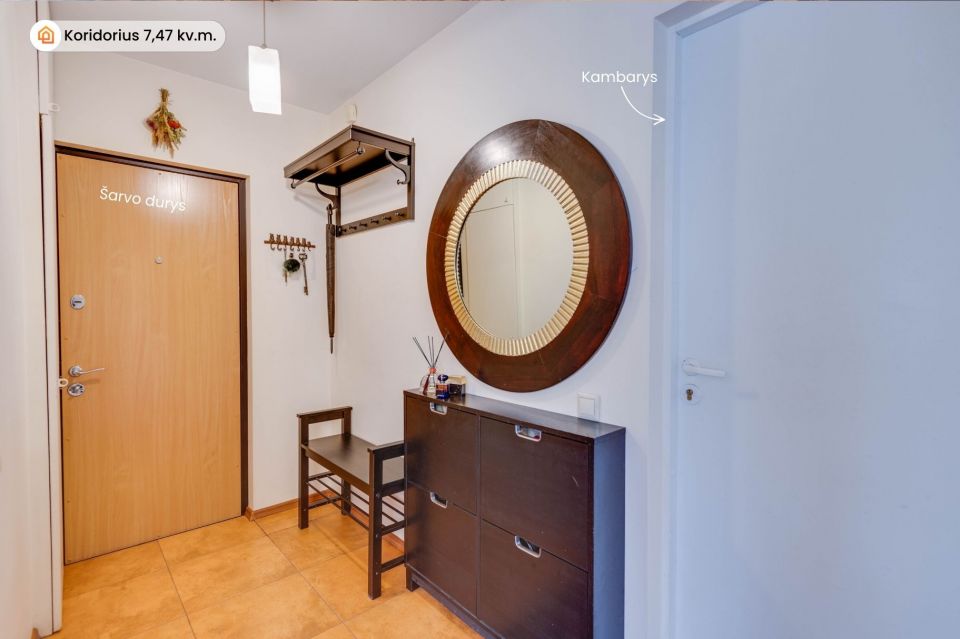 Parduodamas erdvus perplanuotas trijų kambarių butas K.Korsako g.43, &Scaron;iauliai