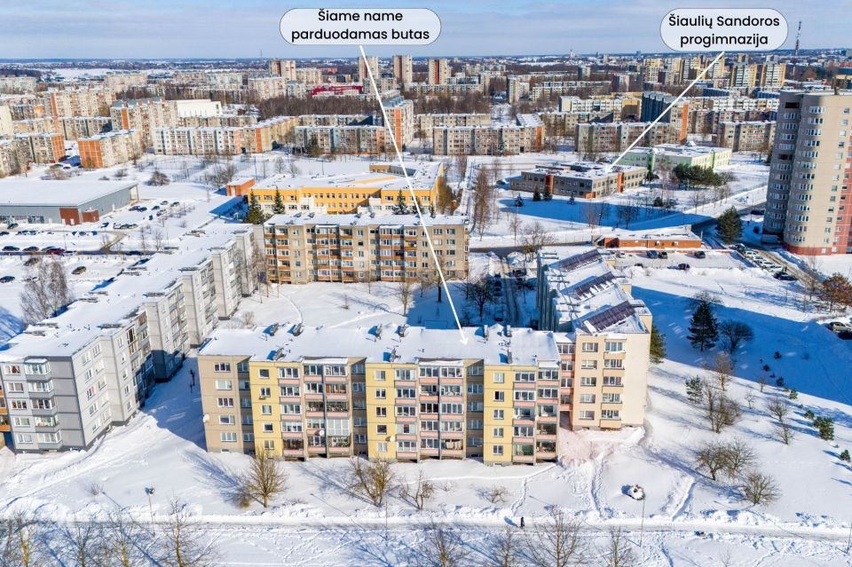 Parduodamas erdvus perplanuotas trijų kambarių butas K.Korsako g.43, &Scaron;iauliai