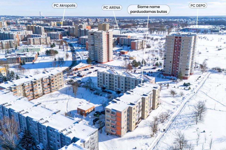 Parduodamas erdvus perplanuotas trijų kambarių butas K.Korsako g.43, &Scaron;iauliai