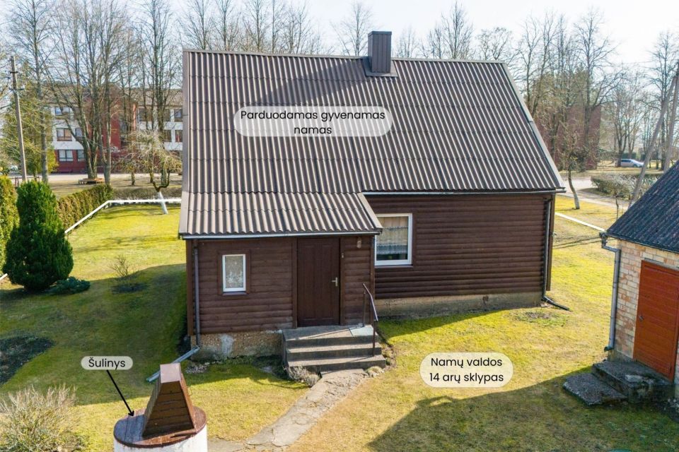 Parduodamas rąstinis gyvenamasis namas su 29 arų sklypu, Kelmės r. Kražių mstl., S.Dariaus ir S.Girėno g. 7