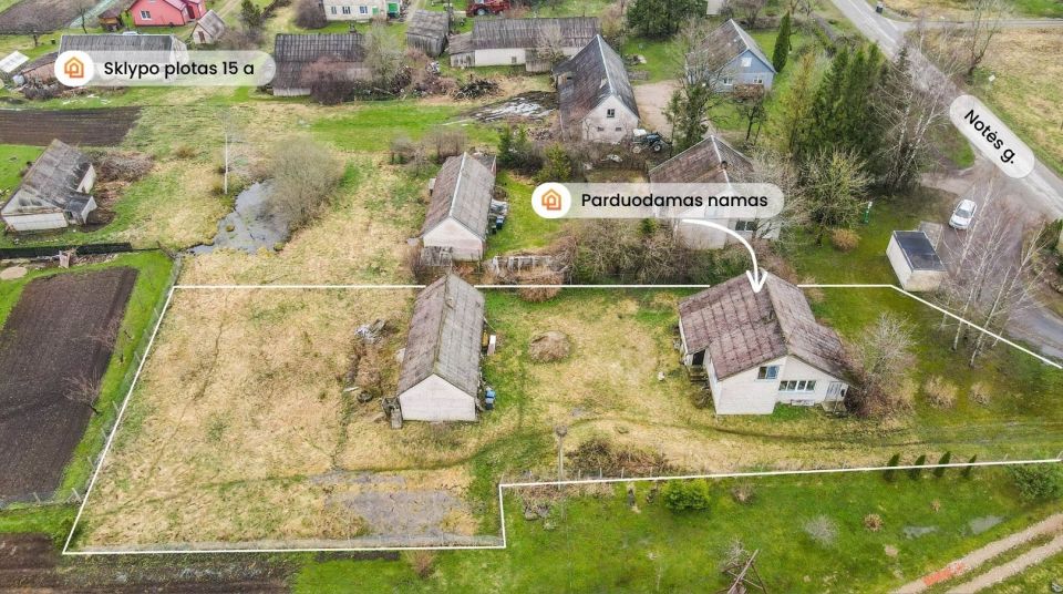 Parduodamas gyvenamasis namas Notėnų k., Skuodo r., Notės g. 40
