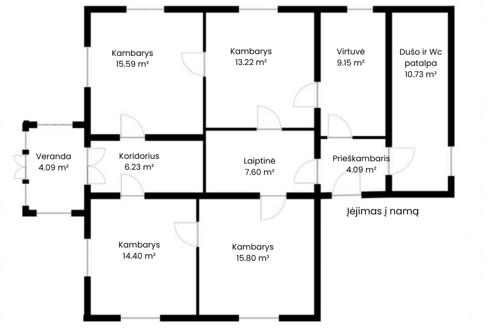 Parduodamas gyvenamasis namas, &scaron;alia Vievio miesto, Balceri&scaron;kių k., Kauno g. 79.