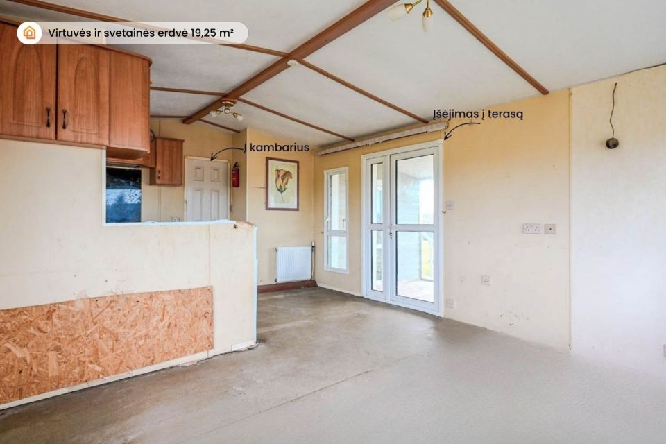 Parduodamas mobilus namelis su 13,42 arų žemės sklypu, Kretingos r. sav., Vydmantų sen. Kiauleikių k., Baltijos aklg.