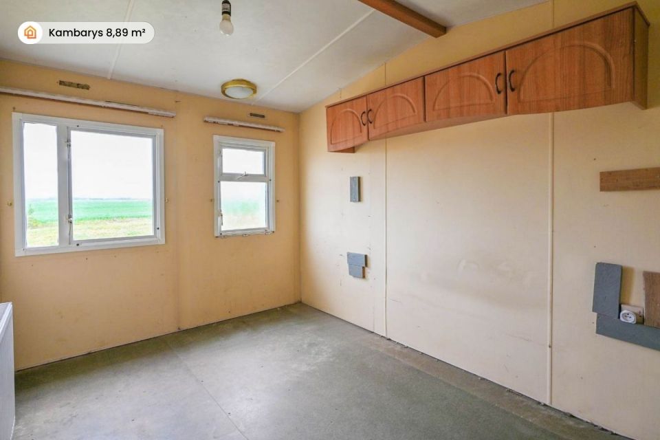 Parduodamas mobilus namelis su 13,42 arų žemės sklypu, Kretingos r. sav., Vydmantų sen. Kiauleikių k., Baltijos aklg.