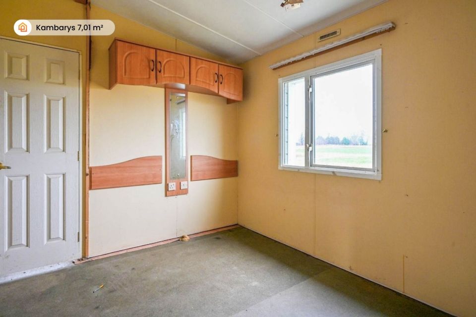 Parduodamas mobilus namelis su 13,42 arų žemės sklypu, Kretingos r. sav., Vydmantų sen. Kiauleikių k., Baltijos aklg.