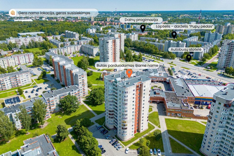 Parduodamas itin erdvus 3 kambarių butas &Scaron;iauliuose, Lyros g., pro kurio langus atsiveria plati miesto panorama!