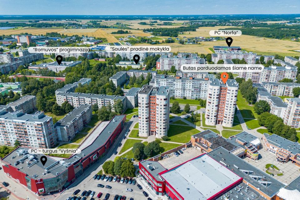 Parduodamas itin erdvus 3 kambarių butas &Scaron;iauliuose, Lyros g., pro kurio langus atsiveria plati miesto panorama!