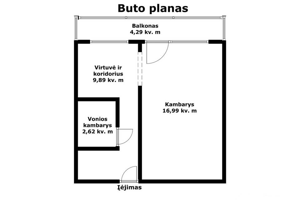 Parduodamas jaukiai įrengtas 1 kambario butas &Scaron;iaulių miesto centre, Tilžės g. 165