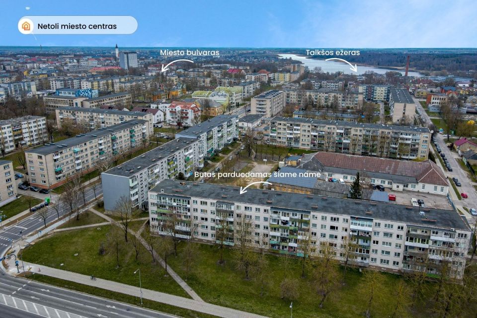 Parduodamas jaukus 3 kambarių butas miesto centre Šiauliuose, Dubijos g. 31.
