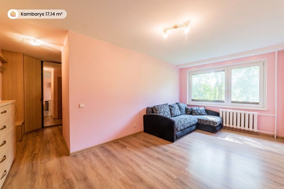 Parduodamas jaukus, šviesus ir tvarkingas 1 kambario butas Naujakiemio g. 22, Klaipėdoje