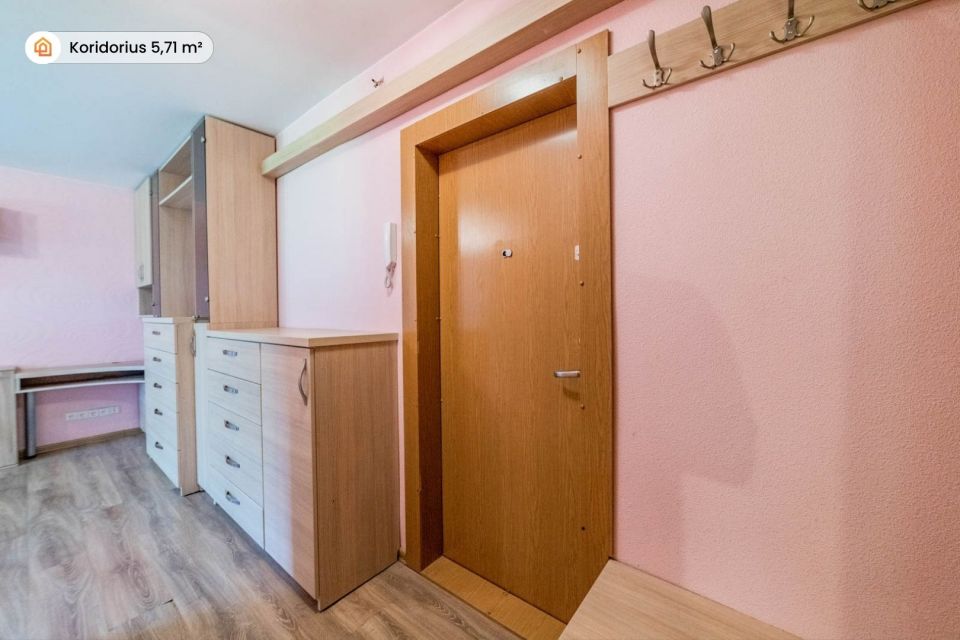 Parduodamas jaukus, šviesus ir tvarkingas 1 kambario butas Naujakiemio g. 22, Klaipėdoje