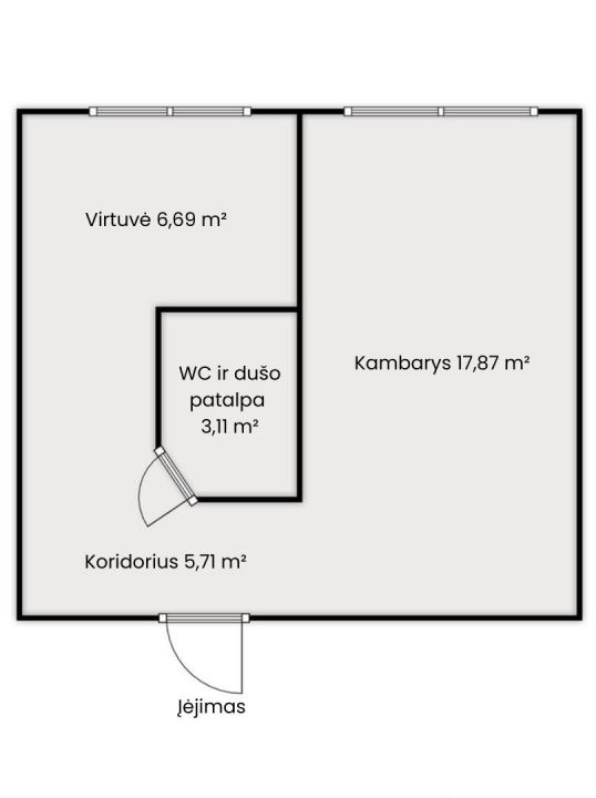 Parduodamas jaukus, šviesus ir tvarkingas 1 kambario butas Naujakiemio g. 22, Klaipėdoje