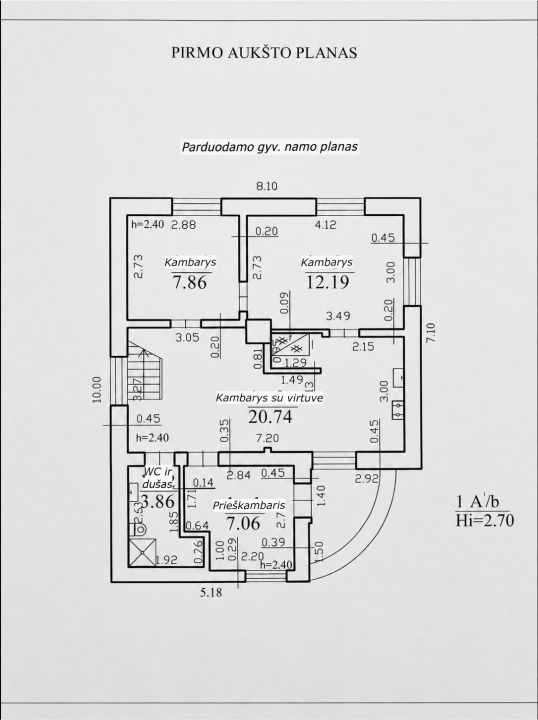 Parduodamas kompakti&scaron;kas gyvenamasis namas su 9,71 aro žemės sklypu Nepriklausomybės g. 31, Kelmėje.