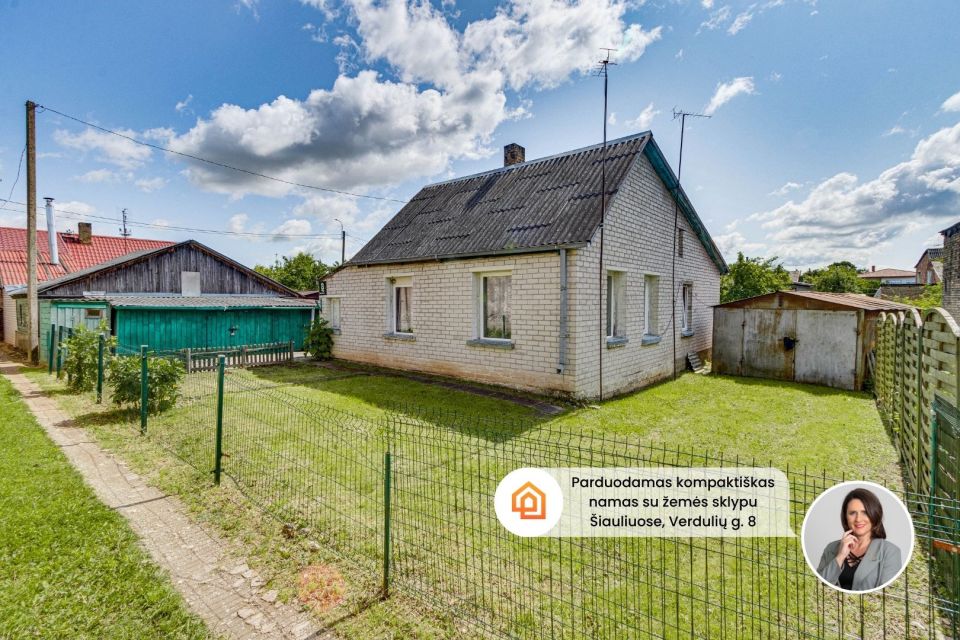Parduodamas kompaktiškas namas su žemės sklypu Šiauliuose, Verdulių g. 8