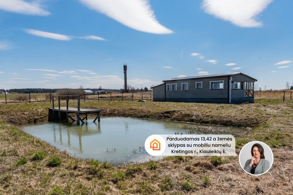 Parduodamas mobilus namelis su 13,42 arų žemės sklypu, Kretingos r. sav., Vydmantų sen. Kiauleikių k., Baltijos aklg.
