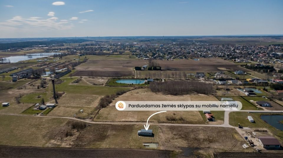 Parduodamas mobilus namelis su 13,42 arų žemės sklypu, Kretingos r. sav., Vydmantų sen. Kiauleikių k., Baltijos aklg.