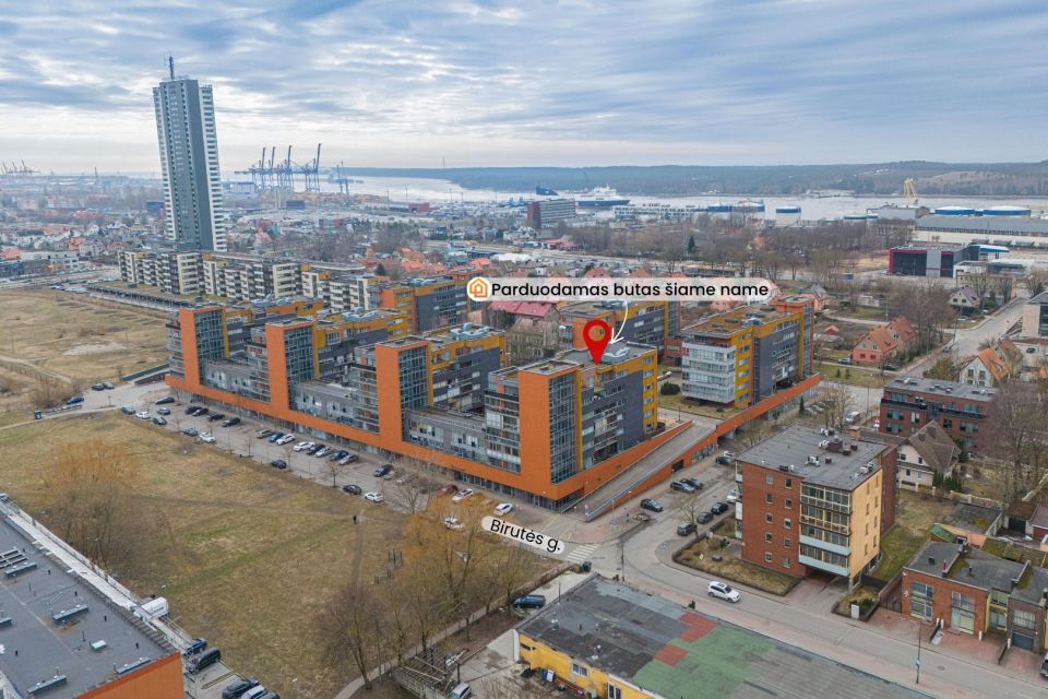 Parduodamas modernus 66,92 m&sup2; ploto, 3 kambarių butas strategi&scaron;koje Klaipėdos vietoje, Birutės g. 22,  &scaron;alia prekybos centro &bdquo;Akropolis"