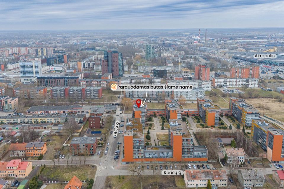 Parduodamas modernus 66,92 m&sup2; ploto, 3 kambarių butas strategi&scaron;koje Klaipėdos vietoje, Birutės g. 22,  &scaron;alia prekybos centro &bdquo;Akropolis"