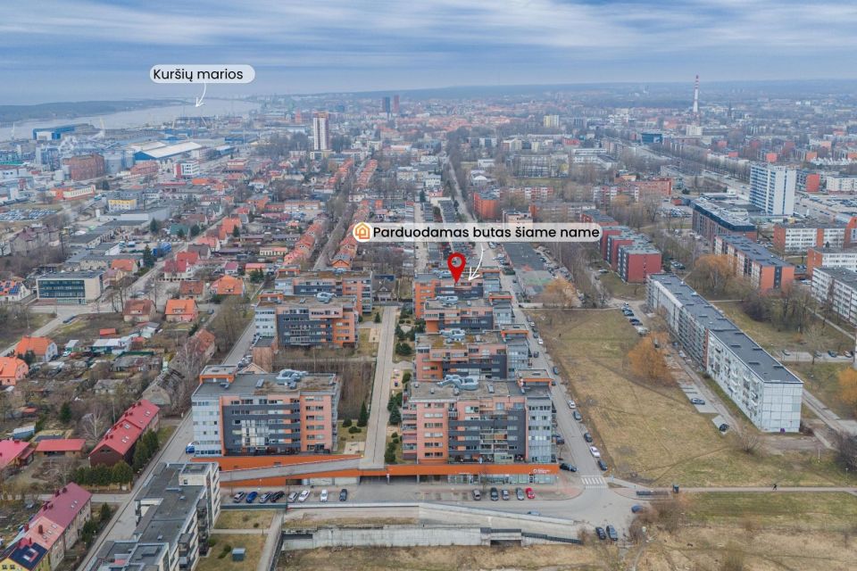 Parduodamas modernus 66,92 m&sup2; ploto, 3 kambarių butas strategi&scaron;koje Klaipėdos vietoje, Birutės g. 22,  &scaron;alia prekybos centro &bdquo;Akropolis"