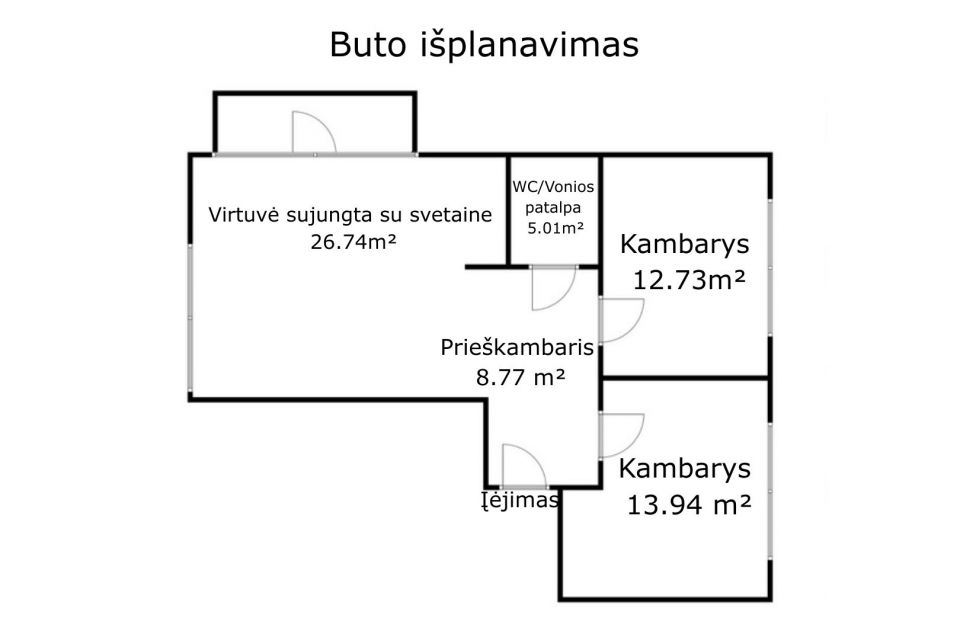 Parduodamas modernus 66,92 m&sup2; ploto, 3 kambarių butas strategi&scaron;koje Klaipėdos vietoje, Birutės g. 22,  &scaron;alia prekybos centro &bdquo;Akropolis"