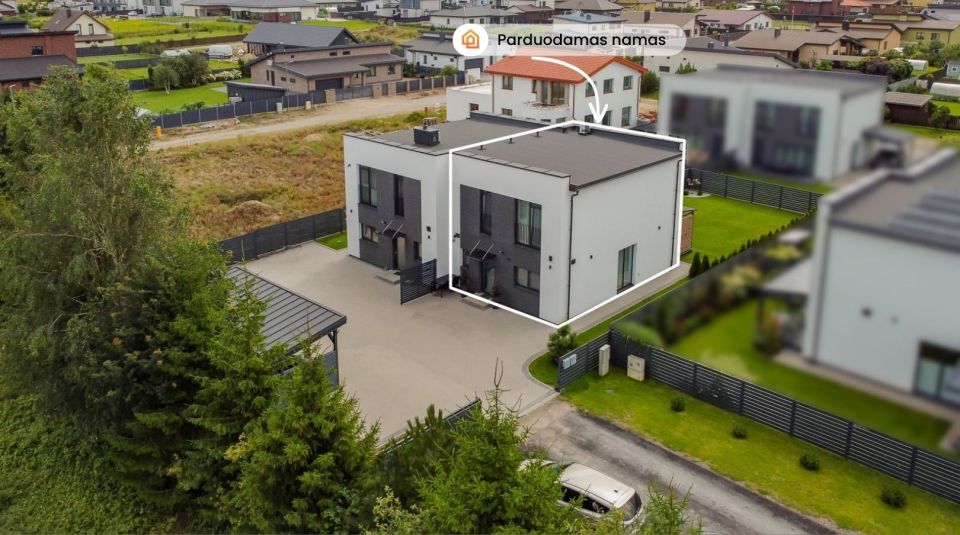 Parduodamas modernus A+ klasės namas šalia Šiaulių – pilnai įrengtas, su baldais ir terasa, Upelio g. 6, Dainų k., Šiaulių r.